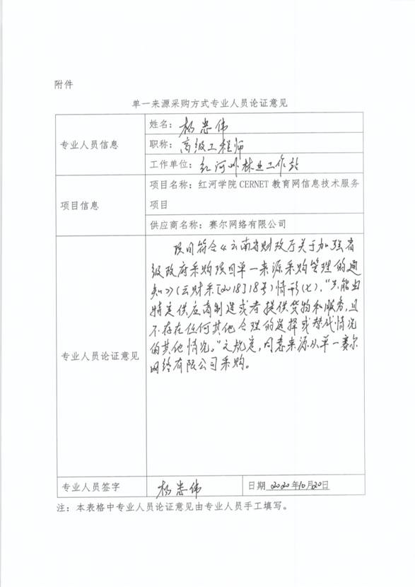单一来源采购方式专业人员论证意见(CERNET)-2
